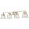 Z-Lite Analia Vanity, 4-Light, 36 In.W x 7.5 In.L x 9.25 In.H, Brushed Nickel/Clear Ribbed 1101-4V-BN - alternate 5